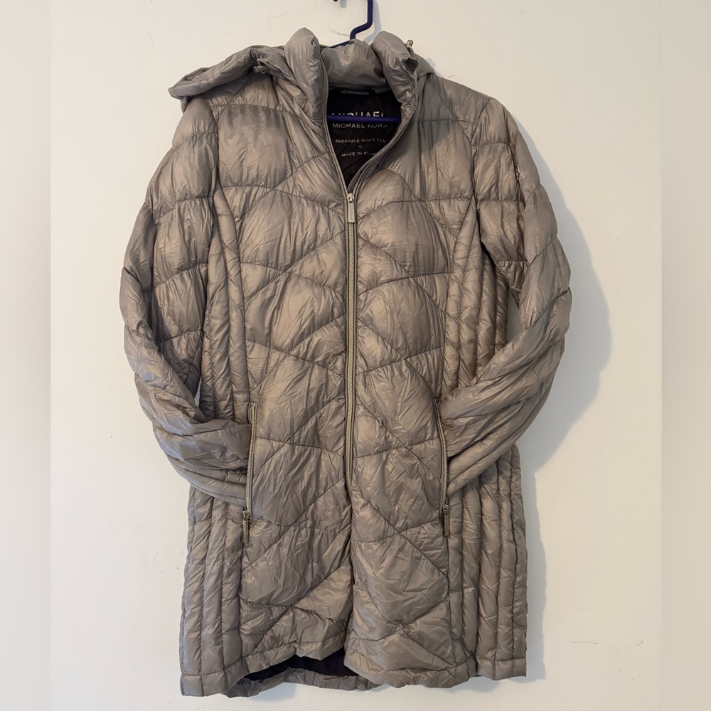 Michael Kors Taupe Puffer Jacket